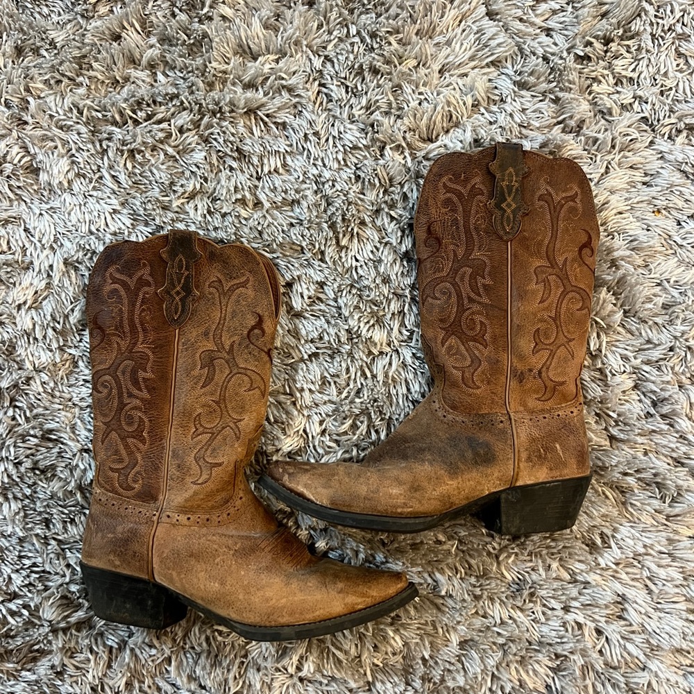 Justin Brown Leather Western Boots